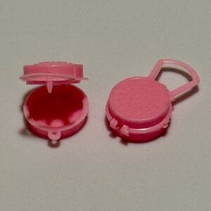 Barbie 1960’s 2 round handbags Vintage powder pink clasps shut